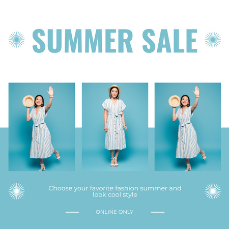Summer Sale of Clothes and Accessories for Women Animated Post Design Template