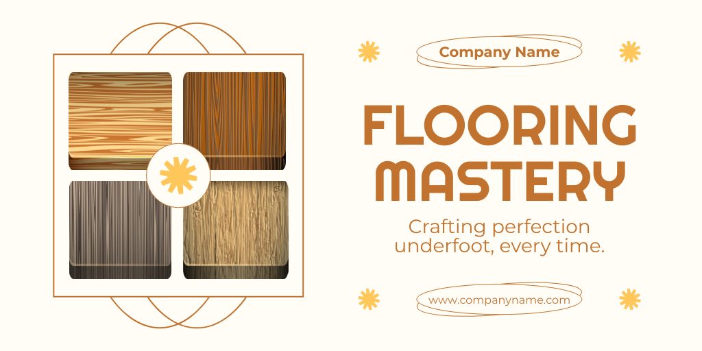 Services of Mastery Flooring Twitter tervezősablon