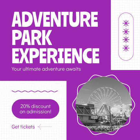 Mesmerizing Attractions With Discount On Admission Instagram Design Template