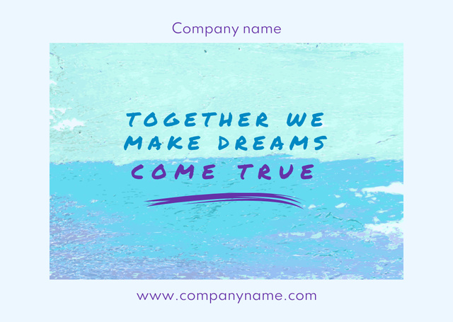 Inspirational Quote with Ocean Painting Cardデザインテンプレート