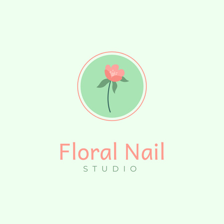 Versatile Nail Salon Services Offer With Flower Logo 1080x1080px – шаблон для дизайна