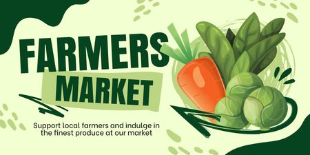 Fresh Vegetables at Local Farmers Market Twitter Design Template