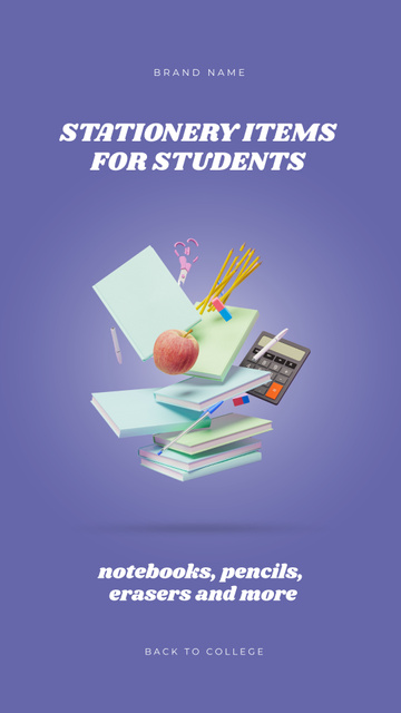 Selling Best Stationery for Students Instagram Video Story Design Template