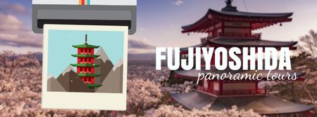 Fujiyoshida famous Travelling spots Facebook Video cover Design Template