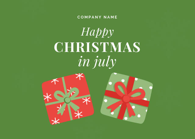 Template di design Joyful Announcement of Online Christmas in July Flyer 5x7in Horizontal
