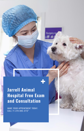 Vet Clinic Ad Doctor Holding Dog Flyer 5.5x8.5in Design Template