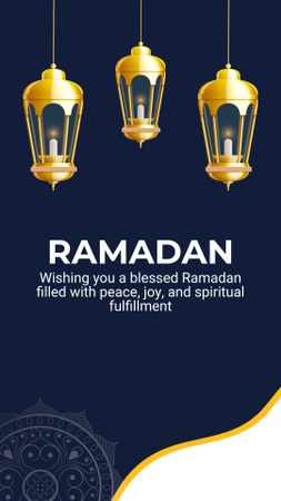 Διακοσμητικά Φανάρια για το Ραμαζάνι Instagram Story Πρότυπο σχεδίασης