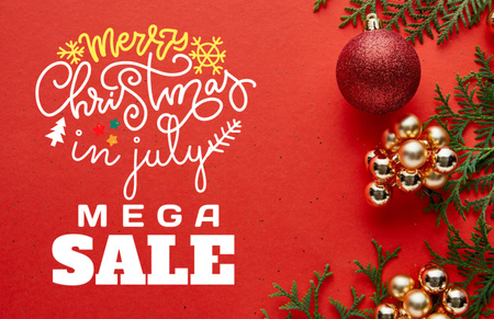 July Christmas Sale Announcement Flyer 5.5x8.5in Horizontal Design Template