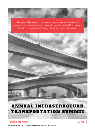 Modèle de visuel Sommet annuel sur le transport des infrastructures - Poster