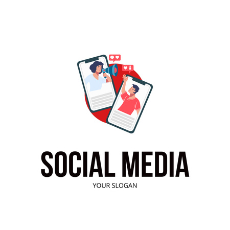 Efficient Digital Marketing Agency With Social Media Services Animated Logo Design Template