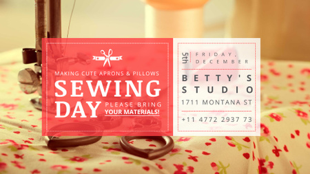 Sewing and Needlework Training FB event cover Design Template