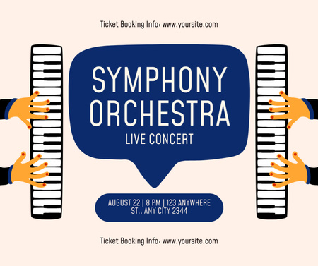 Announcement for Live Concert of Symphony Orchestra Facebook Design Template