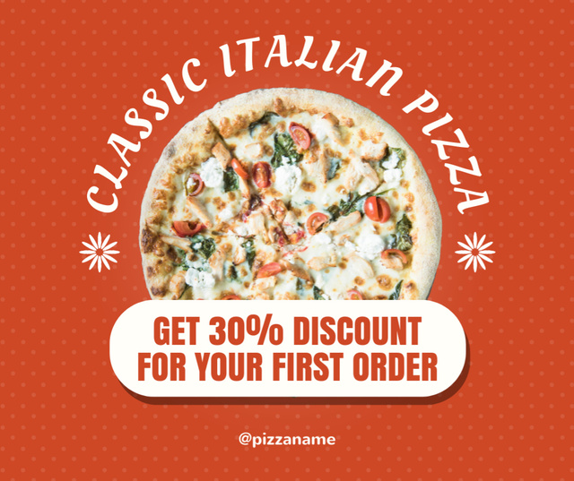 Classic Italian Pizza Offer Facebook tervezősablon