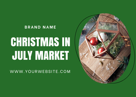 Christmas Market in July Flyer 5x7in Horizontal Design Template