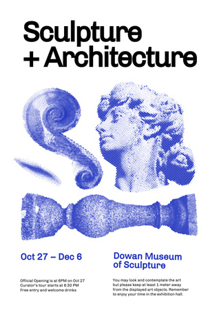Plantilla de diseño de Sculpture and Architecture Exhibition Announcement Poster 