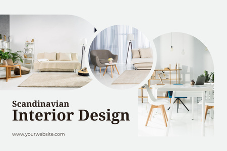 Scandinavian Interior Design Collage Mood Board Design Template