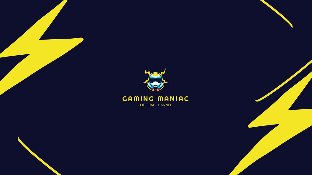 Gaming Logo on Blue Background Youtube Tasarım Şablonu