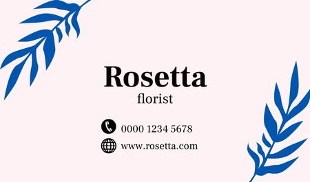 Ontwerpsjabloon van Business card van Florist Contacts Information
