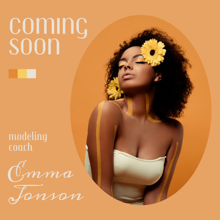 Designvorlage Anzeige von Modeling Coach Orange für Instagram