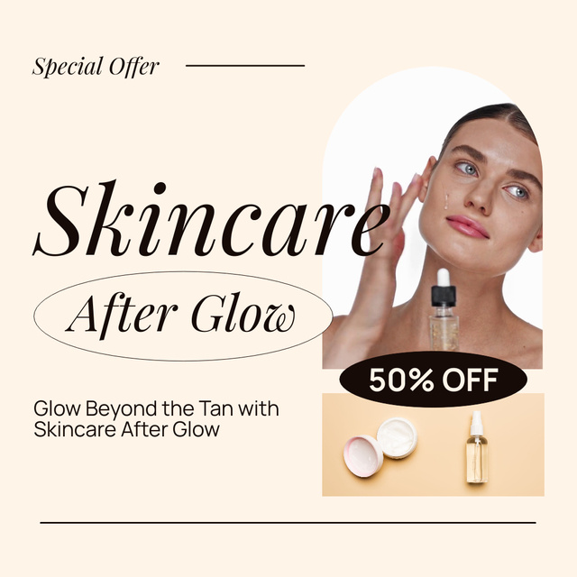 Discount on After Sun Skin Care Animated Post Šablona návrhu
