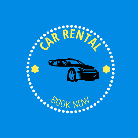 Car Rental Service With Stars Animated Logo Design Template