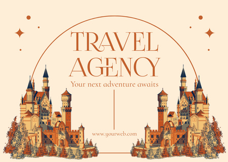 Platilla de diseño Travel to Fairytale Sights Card