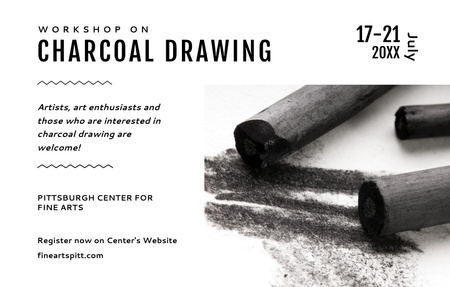 Drawing Workshop Ad Invitation 4.6x7.2in Horizontal Design Template