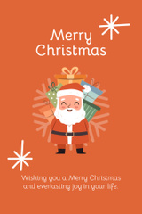 Christmas Wishes With Santa Holding Presents in Orange