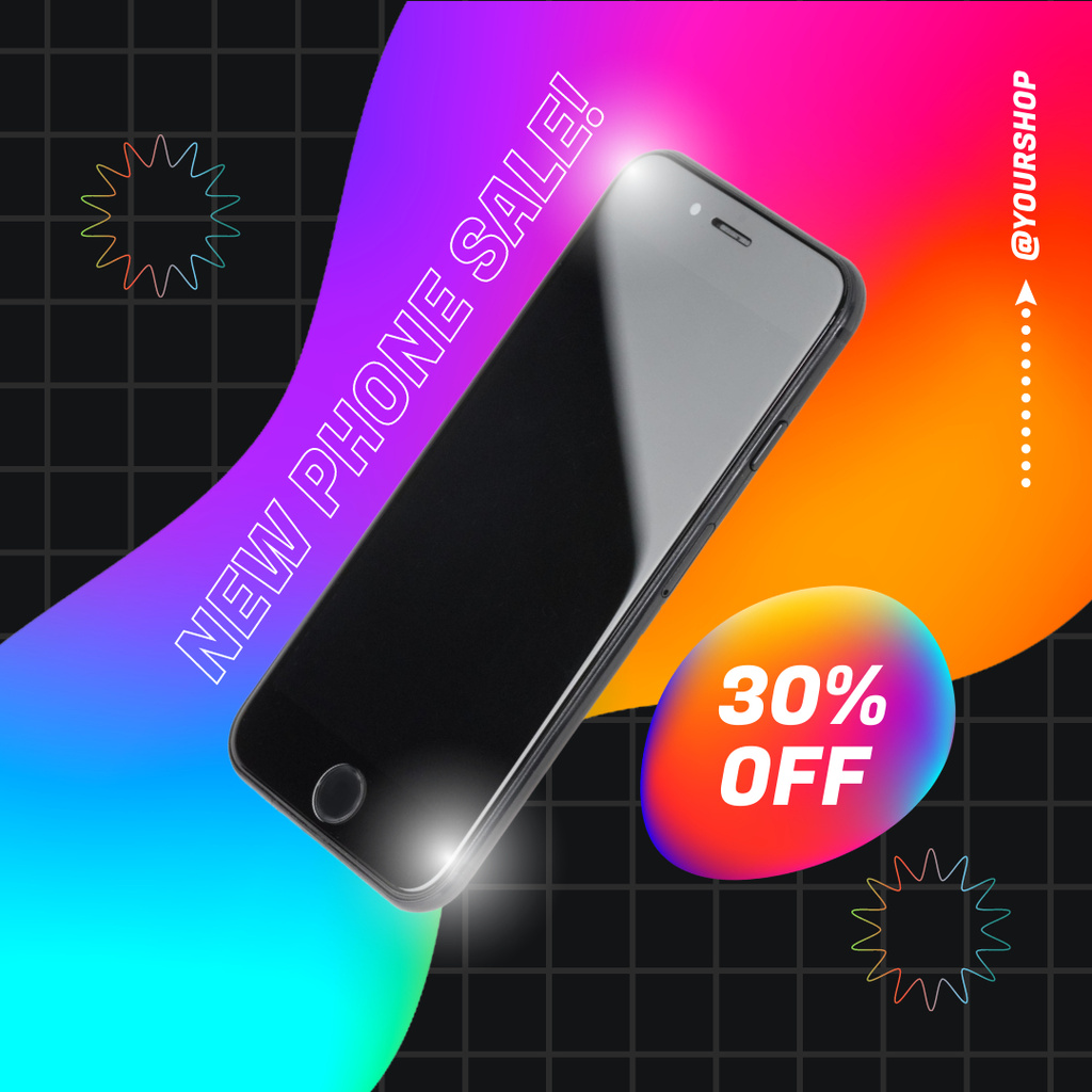 Template di design Sale New Black Phones Instagram AD