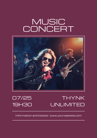 Music Concert of Popular Band Poster Design Template