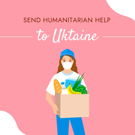 Humanitarian Help during War in Ukraine Instagram tervezősablon