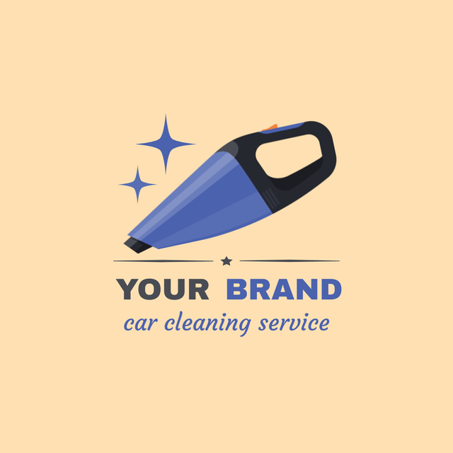 Vacuum Cleaner For Car Wash Service Offer Animated Logo Šablona návrhu