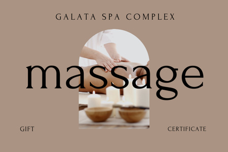 Woman at Spa Massage Therapy Gift Certificate Design Template
