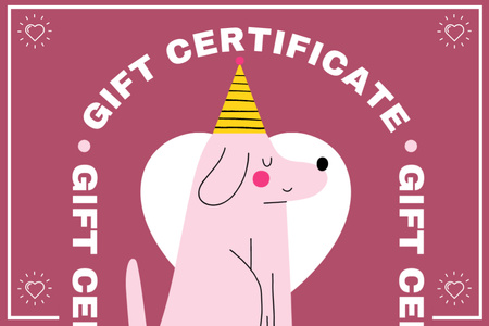 Köpek Ürünleri Satışı Gift Certificate Tasarım Şablonu