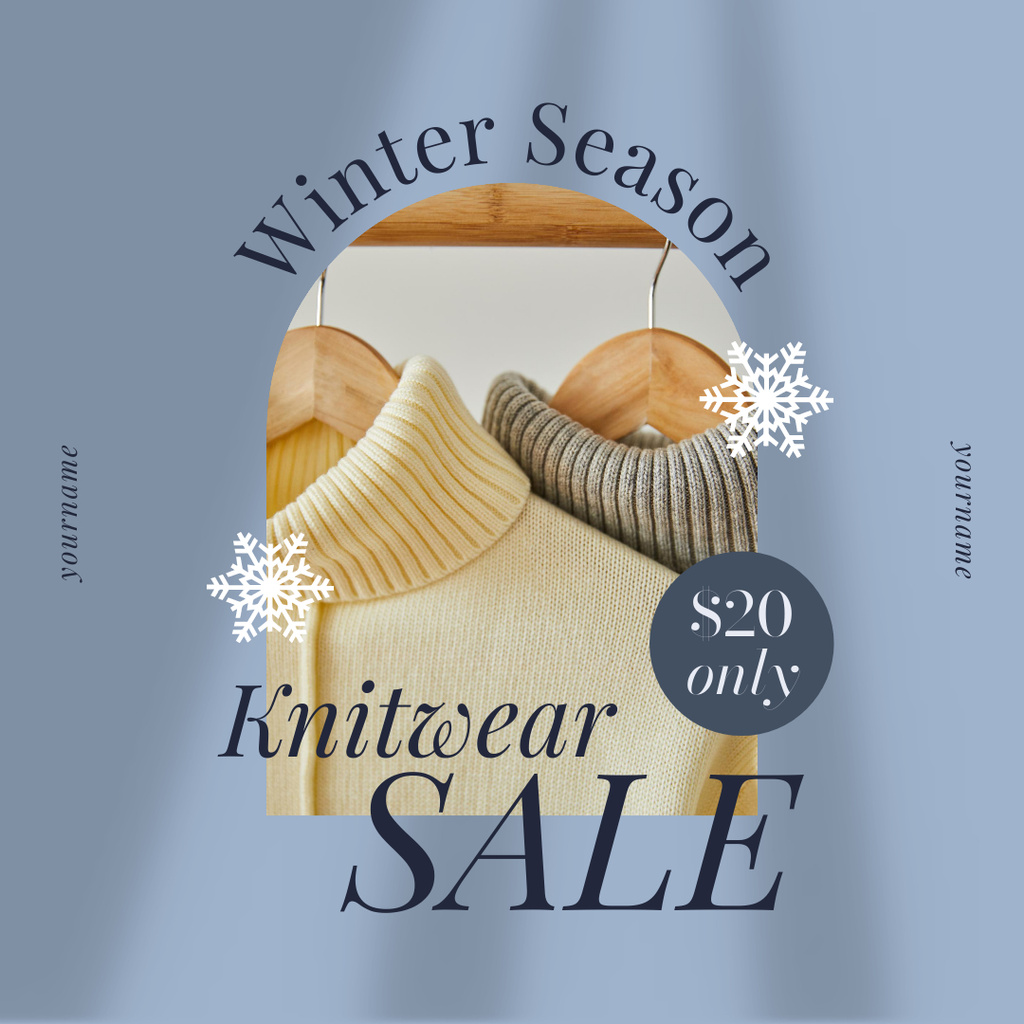 Knitwear Fashion Sale Announcement Instagram ADデザインテンプレート