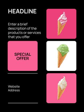Platilla de diseño Sweet Ice Cream Delights Offer Poster US