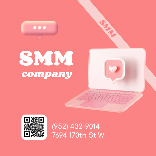 SMM Company Contact Details Square 65x65mm Design Template