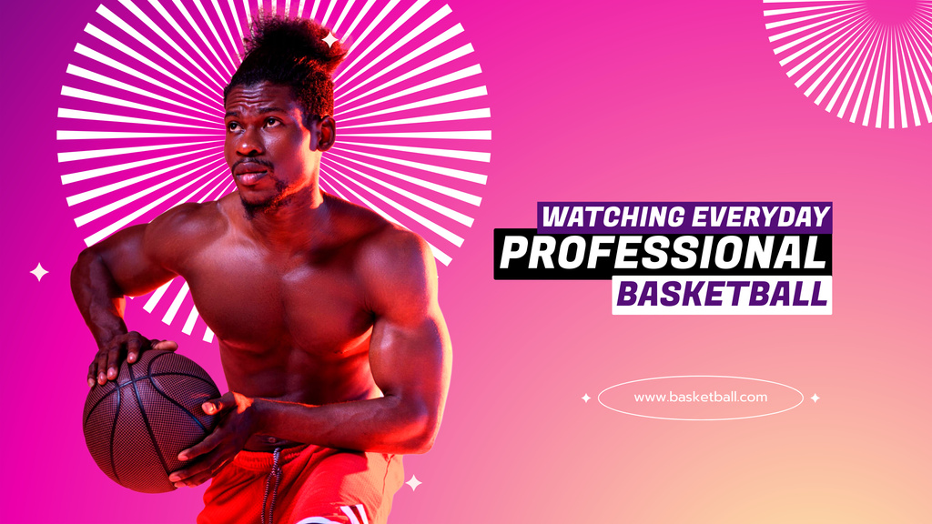 Ontwerpsjabloon van Youtube van Professional Men's Basketball