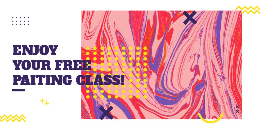 Free painting class Offer Twitter – шаблон для дизайну