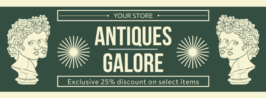 Exclusive Discount on Antique Galore Facebook coverデザインテンプレート