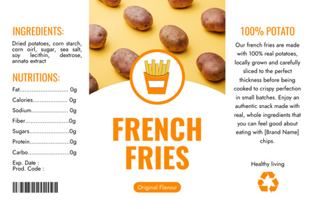 Original French Fries Label Design Template