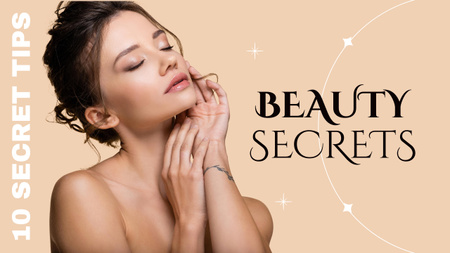 Beauty Secrets and Tips Youtube Thumbnail Design Template