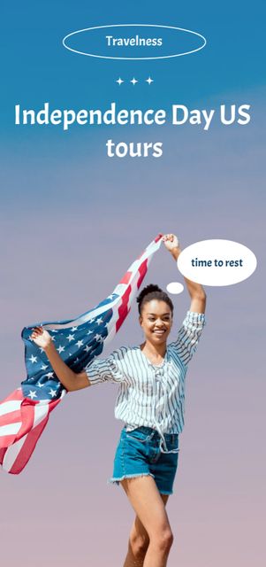 USA Independence Day Tours Flyer DIN Large Design Template