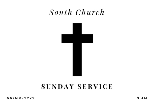 Template di design Minimalist Ad of Easter Sunday Worship Service Flyer A5 Horizontal