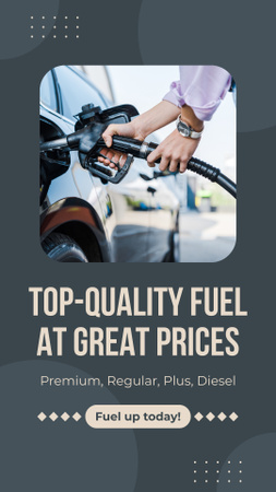 Kedvező árak a város legjobb üzemanyagára Instagram Story tervezősablon