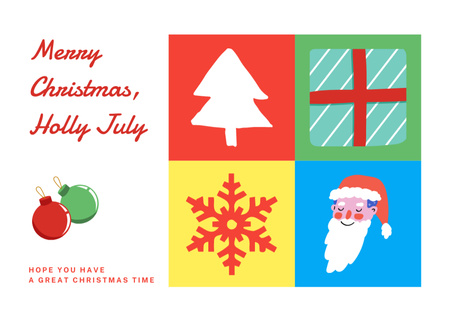 Merry Christmas in July Greeting Card Postcard 5x7in Design Template