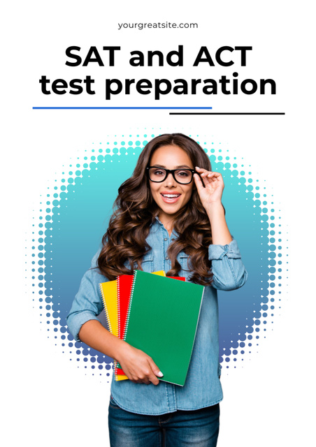 Test and Exams Preparation with Professional Tutor Poster A3 Design Template