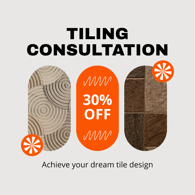 Tiling Consultation Service Offer with Discount Instagram Πρότυπο σχεδίασης