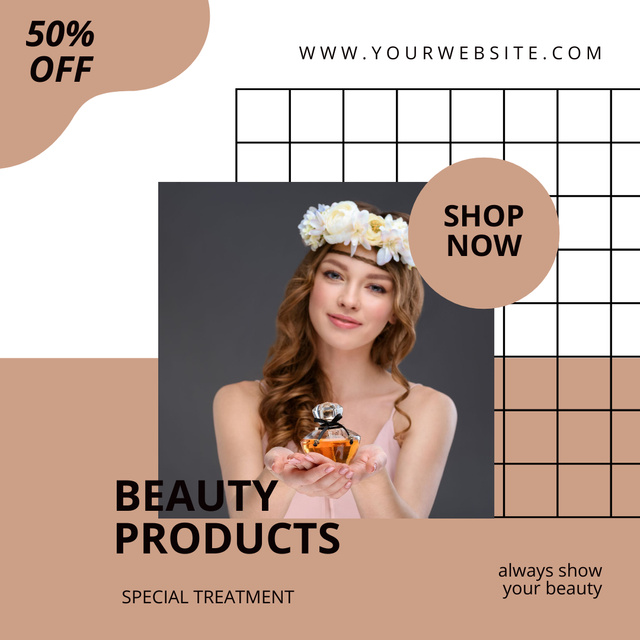 Offers Discounts on Beauty Products Instagramデザインテンプレート