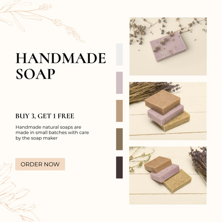 Nabídka ručně vyráběného bylinného mýdla Instagram Šablona návrhu